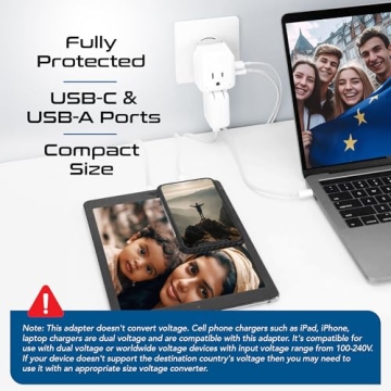 Ceptics Travel Adapter Kit 20W PD QC Safe Dual USB USB-C Global