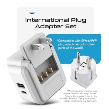 Ceptics Travel Adapter Kit 20W PD QC Safe Dual USB USB-C Global