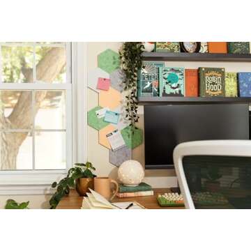 Stylish Hexagon Felt Tile Bulletin Board in Pastel Colors