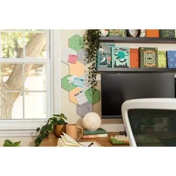 Stylish Hexagon Felt Tile Bulletin Board in Pastel Colors