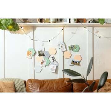 Stylish Hexagon Felt Tile Bulletin Board in Pastel Colors