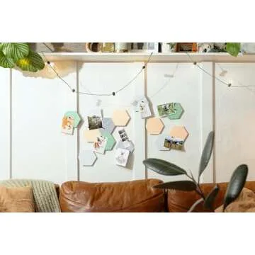 Stylish Hexagon Felt Tile Bulletin Board in Pastel Colors