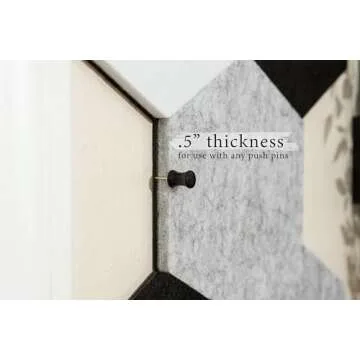 Stylish Hexagon Felt Tile Bulletin Board in Pastel Colors