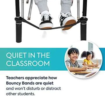 Bouncyband Original Bouncy Bands for Desks, Silent Sensory Tool