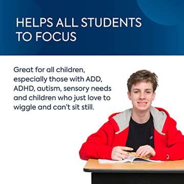 Bouncyband Original Bouncy Bands for Desks, Black, 1-Pack – Desk Chair Bands for 20” to 28” Wide Desk Legs with 1.5” Diameter Support Pipes – Silent Sensory Tool Increases Focus and Relieves Stress