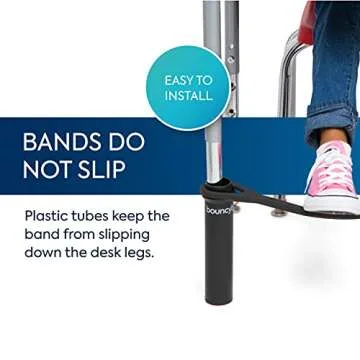 Bouncyband Original Bouncy Bands for Desks, Silent Sensory Tool