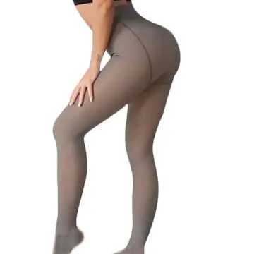 Yyibsones Women Legging Pants Elastic Winter Warm Leggings Thermal Fleece Lined Thick Velvet Tights (Coffee Boots，One Size)