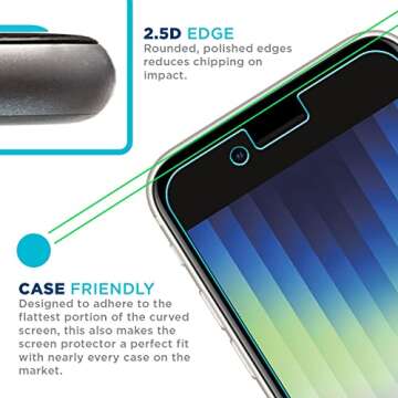 Tech Armor Privacy Ballistic Glass Screen Protector Designed for Apple NEW iPhone SE 3 (2022), iPhone SE 2 (2020), 6, 6s, 7 and 8 (4.7 Inch) 1 Pack Tempered Glass