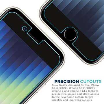 Tech Armor Privacy Ballistic Glass Screen Protector Designed for Apple NEW iPhone SE 3 (2022), iPhone SE 2 (2020), 6, 6s, 7 and 8 (4.7 Inch) 1 Pack Tempered Glass