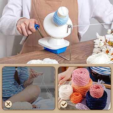 Adhafera Yarn Winder, Yarn Ball Winder for Crocheting, The Helper for Yarn Collection Lovers