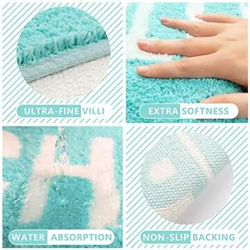 RORA Funny Cute Chill Pill Bath Mat Small Blue Bathroom Rugs Preppy Bathroom Decor Aesthetic Bath Rug Non Slip Washable Water Absorbent