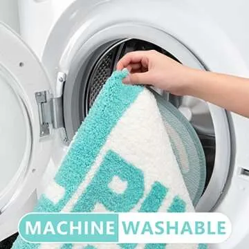 RORA Funny Cute Chill Pill Bath Mat Small Blue Bathroom Rugs Preppy Bathroom Decor Aesthetic Bath Rug Non Slip Washable Water Absorbent