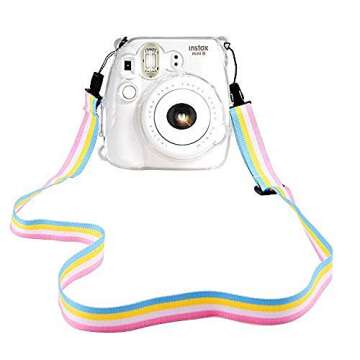 CAMSIR Crystal Camera Case With Adjustable Rainbow Shoulder Strap for Fujifilm Instax Mini 8 / 8+ / ...