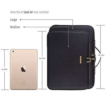 ROWNYEON Makeup Bag Organizer, Professional Portable Travel Makeup Bag for Make-up Artist, Makeup Train Case with EVA Adjustable Dividers |14x10 Inch | Black