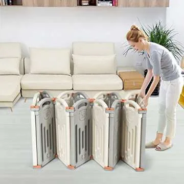 Costzon Baby Playpen | Portable 14-Panel Play Yard