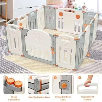 Costzon Baby Playpen | Portable 14-Panel Play Yard