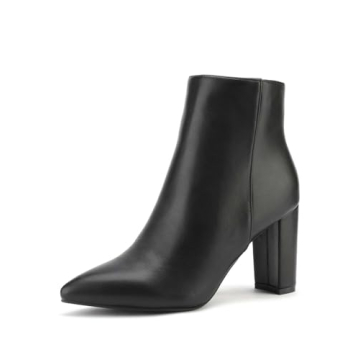 DREAM PAIRS Women's Stylish Chunky Heel Ankle Booties – Size 8, Black