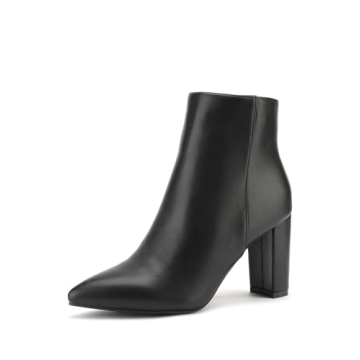 DREAM PAIRS Chunky Heel Ankle Booties in Black