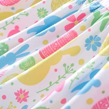 Little Girls Easter Dresses for Toddler Baby Girl Ruffle Rabbits Print Sundress Summer Clothes Kids Casual Dress 1283 7T