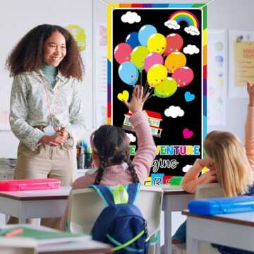 Wiooffen Colorful Welcome Door Cover for Classrooms