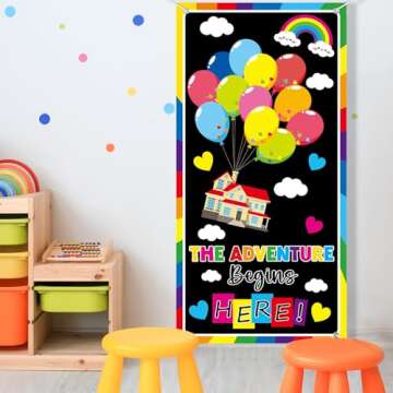 Wiooffen Colorful Welcome Door Cover for Classrooms