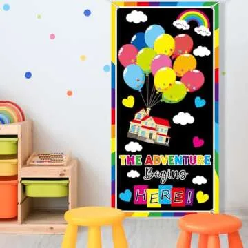 Wiooffen Colorful Welcome Door Cover for Classrooms