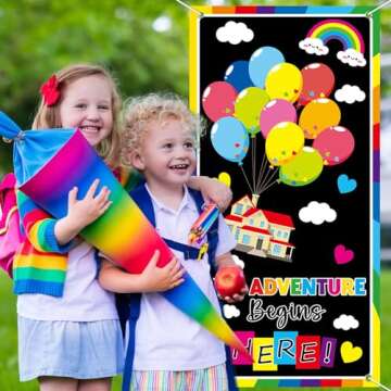 Wiooffen Colorful Welcome Door Cover for Classrooms