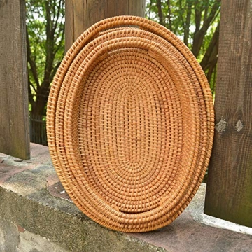 Handmade Woven Basket Tray Set for Stylish Home Decor