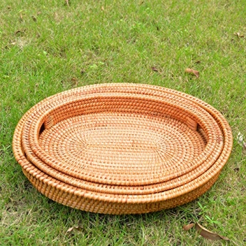 Handmade Woven Basket Tray Set for Stylish Home Decor