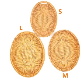 Handmade Woven Basket Tray Set for Stylish Home Decor