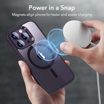 ESR for iPhone 14 Pro Case, Compatible with MagSafe, Shockproof Military-Grade Protection, Yellowing Resistant, Magnetic Phone Case for iPhone 14 Pro, Classic Hybrid Case (HaloLock), Clear Purple