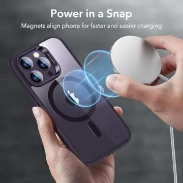 ESR for iPhone 14 Pro Case, Compatible with MagSafe, Shockproof Military-Grade Protection, Yellowing Resistant, Magnetic Phone Case for iPhone 14 Pro, Classic Hybrid Case (HaloLock), Clear Purple