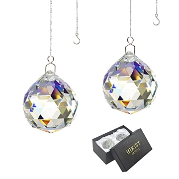 Rainbow Suncatcher Crystal Ball Prism - Window Suncatcher Feng Shui Crystal Glass Ball Pendant 40 mm...