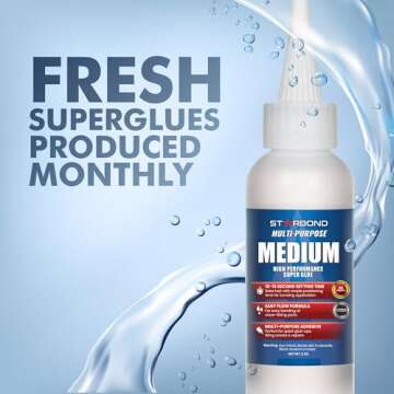 Starbond Medium CA Glue (Premium Cyanoacrylate Super Glue) for Quick Glue-ups, Woodworking, Woodturn...