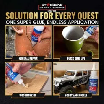 Starbond Medium CA Glue for Quick Woodworking and Repairs