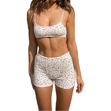 Stylish Women Two Piece Floral Camisole Set for Summer