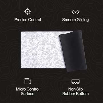 Higround SNOWSTONE XL Topograph Gaming Mousepad, Cool Medium Speed Desk Mousepad, Computer Mouse Mat...