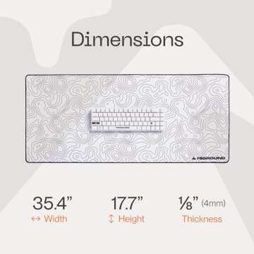 Higround SNOWSTONE XL Topograph Gaming Mousepad, Cool Medium Speed Desk Mousepad, Computer Mouse Mat, Flat Stitched Edge, Full Range of Motion, Non-Slip Rubber Base, Perfect for Gamers & Office Use