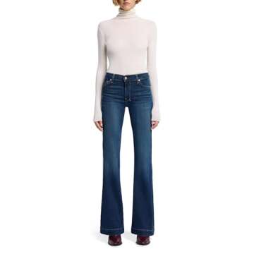 7 For All Mankind Women's Dark Wash Mid Rise Dojo Jeans
