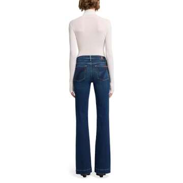 7 For All Mankind Women's Dark Wash Mid Rise Dojo Jeans