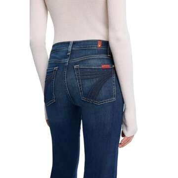 7 For All Mankind Women's Dark Wash Mid Rise Dojo Jeans