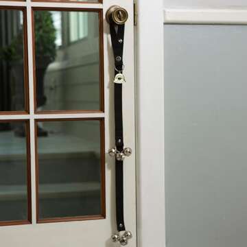 Caldwell's Pet Supply Co. Dog Potty Bells, Dog Door Bell, Bells To Go Outside, Potty Training Bell, Dogs Doorbell, Dogs Potty Doorbell, Ring To Go Pee, All Breed Puppy Training Tool - Black (Set of 2)