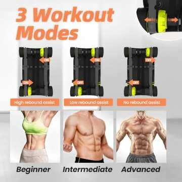 WONDER CORE Slide Fit: Ab Roller Wheel with Elbow Support, Automatic Rebound Ab Abdominal Exercise Roller Wheel, Abs Workout Equipment, Fitness Rolling Board with Knee Pad for Home Gym (Green)