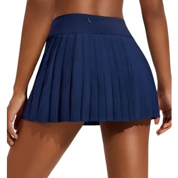 PINSPARK Tennis Skirt for Women with 3 Pockets Pleated Active Skort 14" Built-in Shorts Cute Golf Sk...