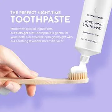 SNOW Daily Hydroxyapatite Whitening Toothpaste - Oral Care Paste for Teeth Whitening - PM Toothpaste with Xylitol & Hydroxyapatite Lavender & Mint Flavor (Midnight Mist)