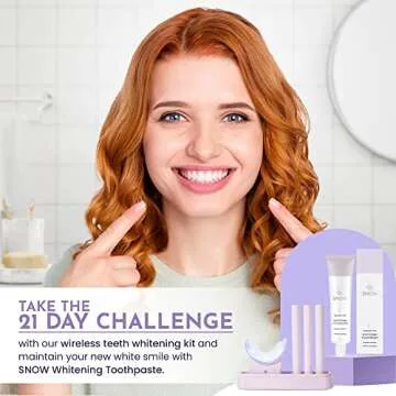 SNOW Daily Hydroxyapatite Whitening Toothpaste - Oral Care Paste for Teeth Whitening - PM Toothpaste with Xylitol & Hydroxyapatite Lavender & Mint Flavor (Midnight Mist)