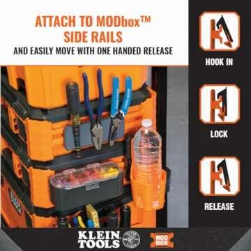 Klein Tools 54819MB MODbox Magnetic Strip, Modular Tool Storage System Side Mounting Accessory, Easy One-Handed Attachment, Strong Magnets