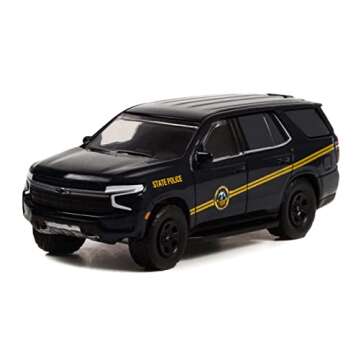 Toy Cars 2021 Chevy Tahoe Police Pursuit Vehicle (PPV) Dark Blue w/Gold Stripes West Virginia State Police 1/64 Diecast Model Car by Greenlight 30343