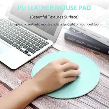 ProElife Premium Round PU Leather Mouse Pad - Stylish and Functional