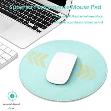 ProElife Premium Round PU Leather Mouse Pad - Stylish and Functional